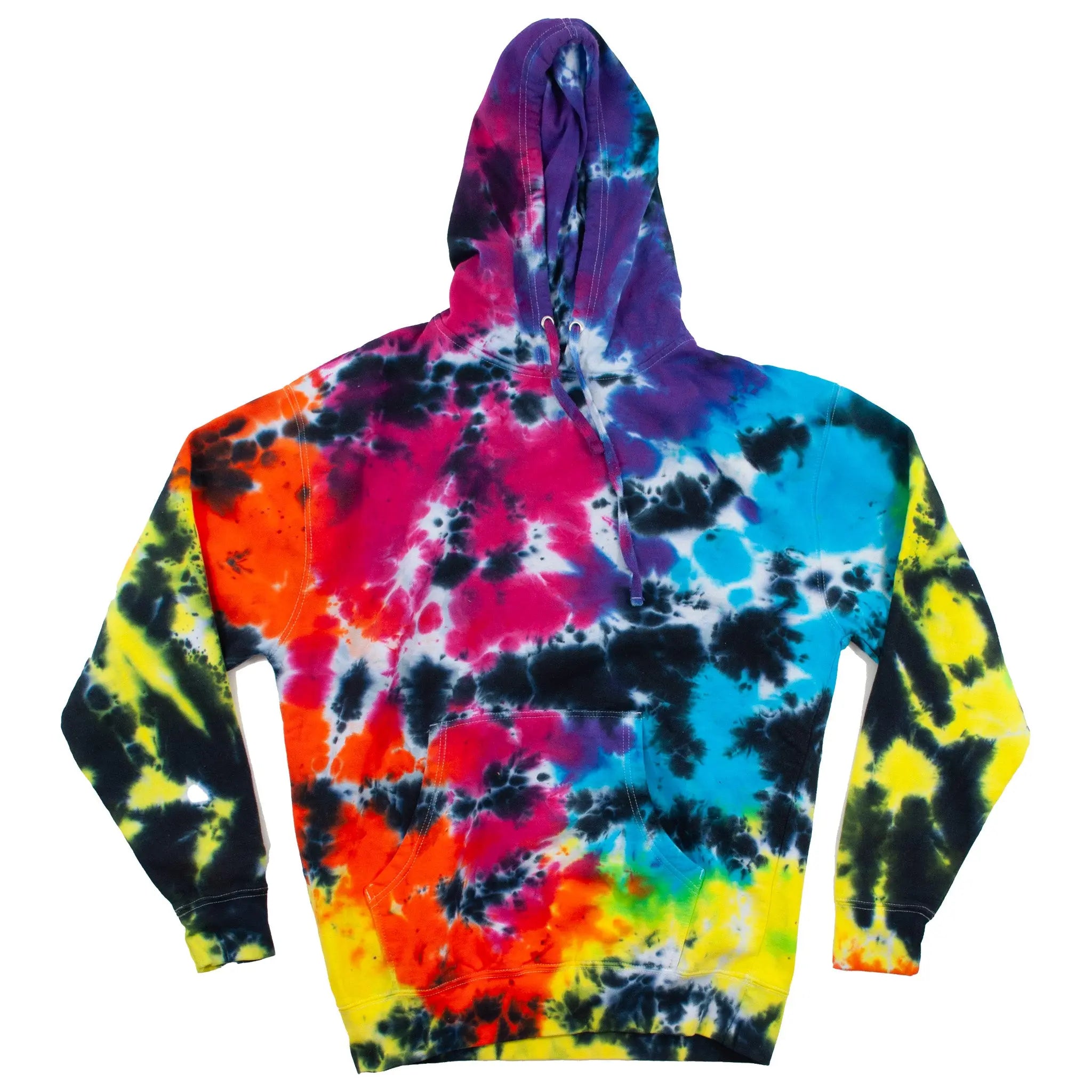 Black rainbow tie dye hoodie sale