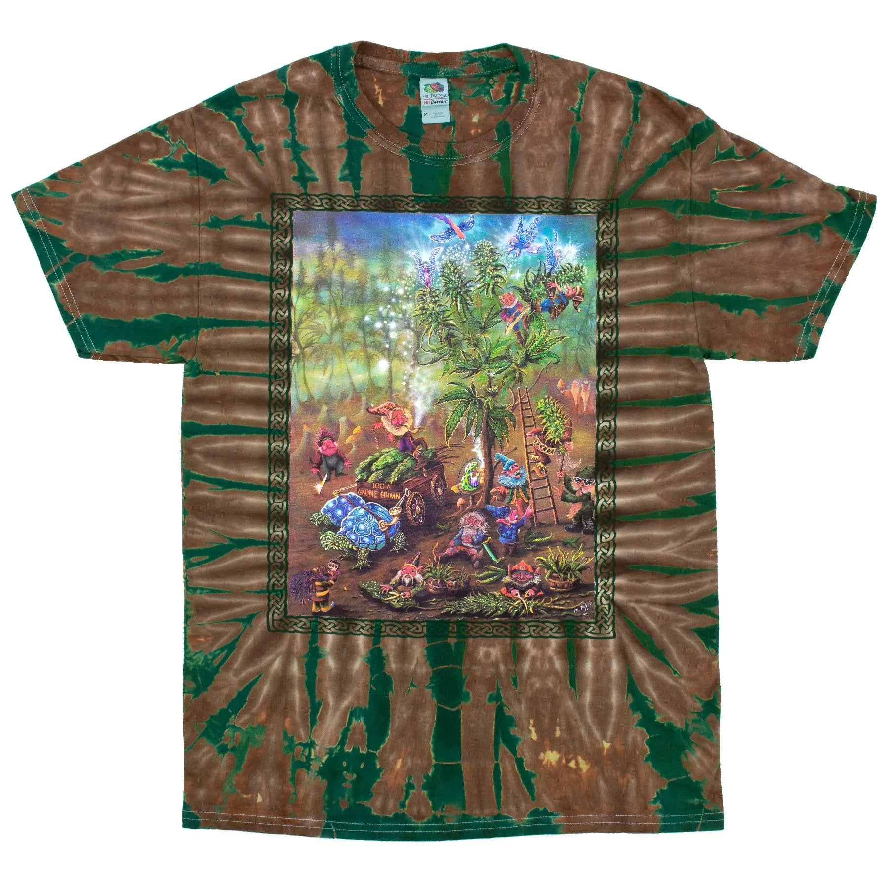 Gnome Happy Peace Rock – Hippie T-shirt Voor Mannen, Uniek Handwerk Uit Europa