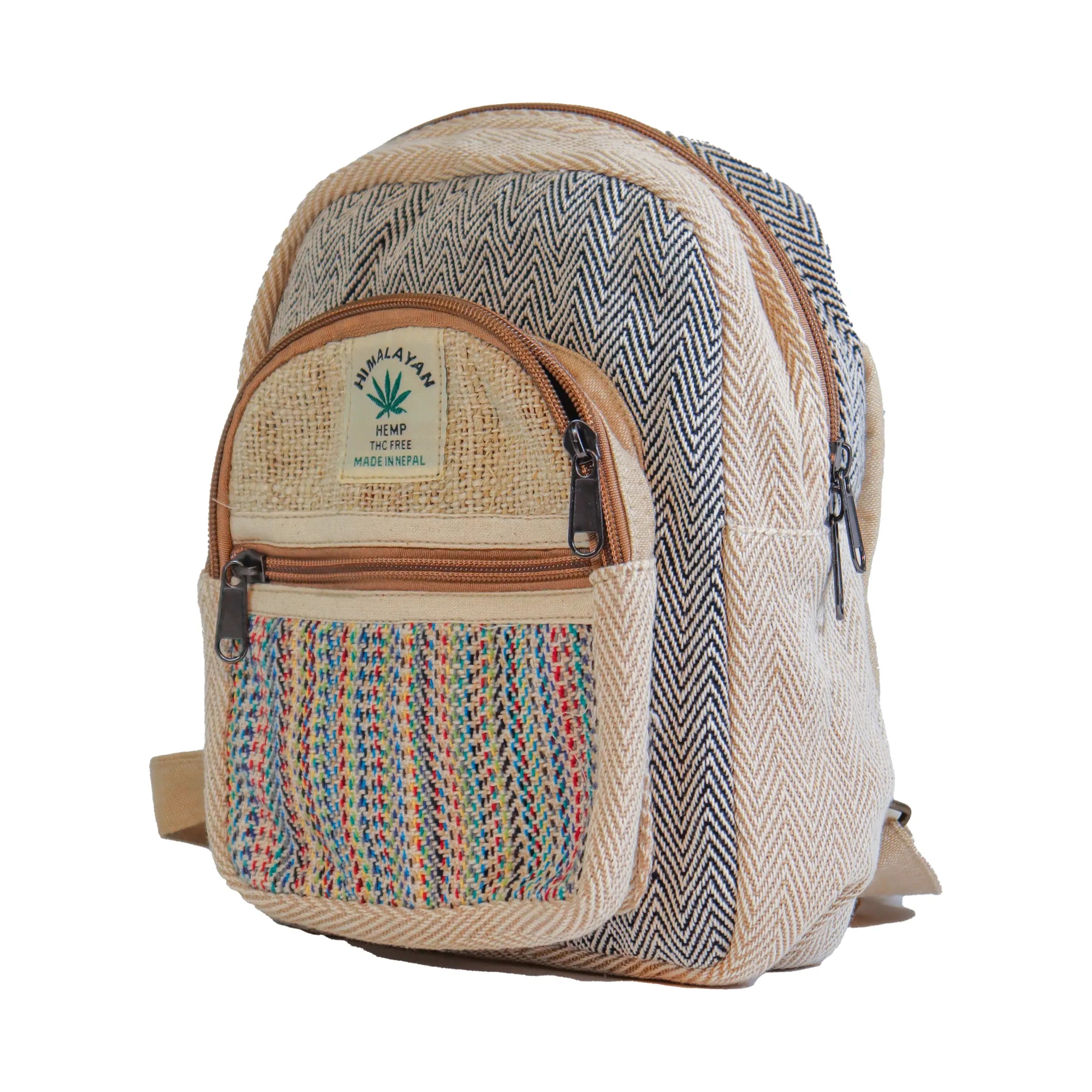 hemp backpack mini Hemp Multi-Stripe Mini Backpack – Hippie Shop