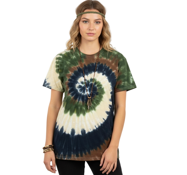 Camo Swirl Tie Dye T Shirt
