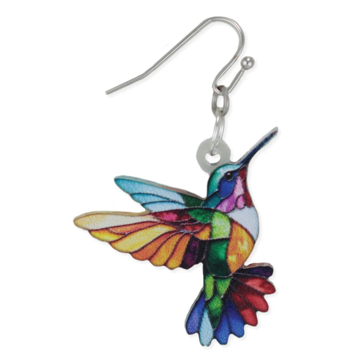Hummingbird Stained Glass Earrings