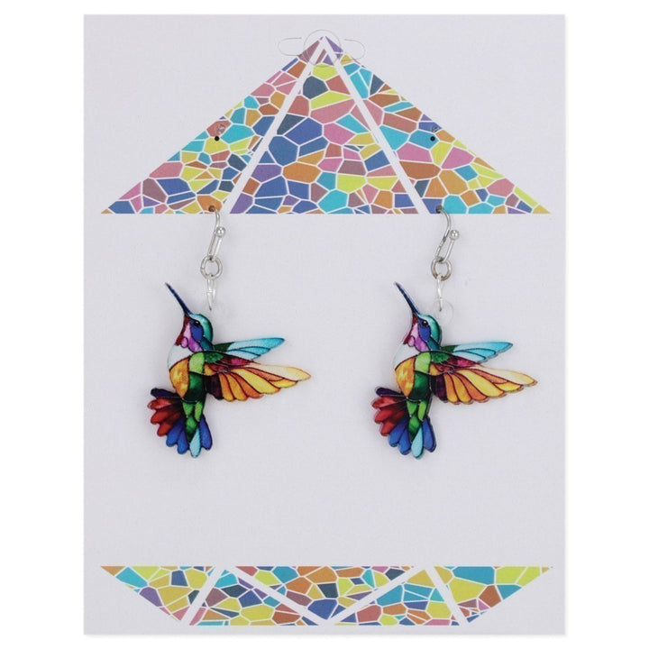 Hummingbird Stained Glass Earrings