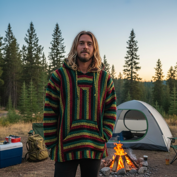 Rasta Baja Hoodie "drug rug" poncho