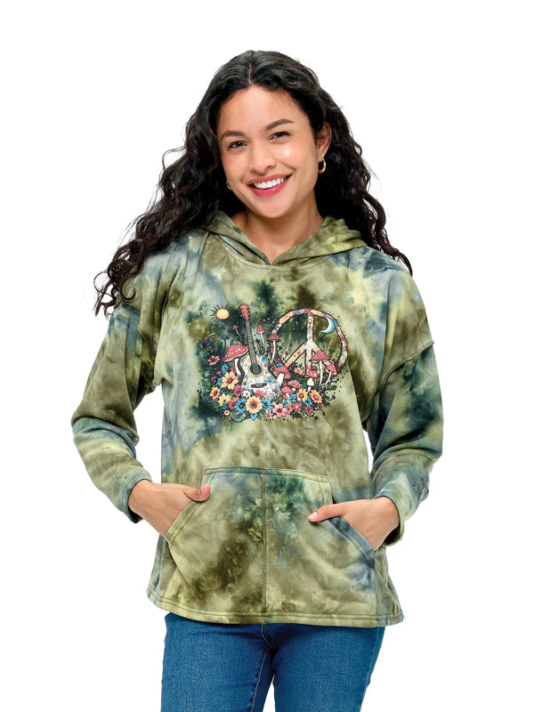 Peace and Music Tie Dye Hoodie