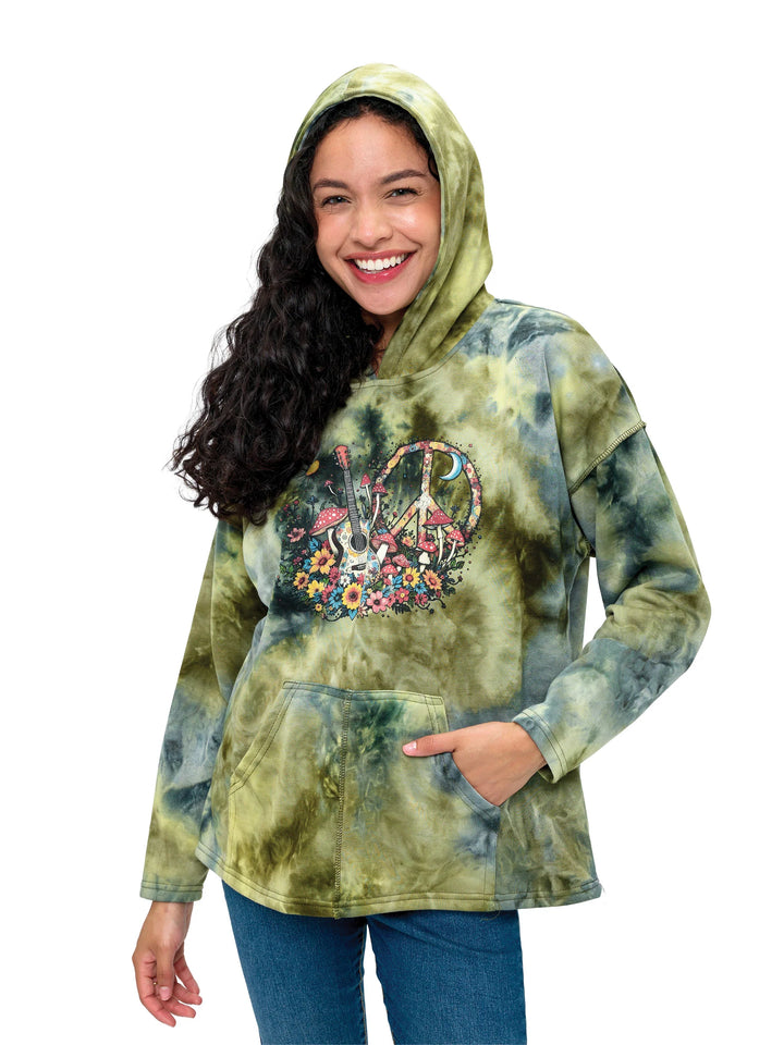 Peace and Music Tie Dye Hoodie
