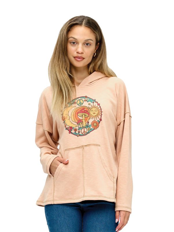 Mushroom Sun and Moon Hoodie