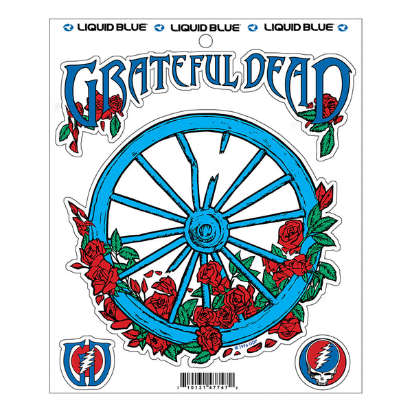 Grateful Dead Wheel and Roses Multi Sticker