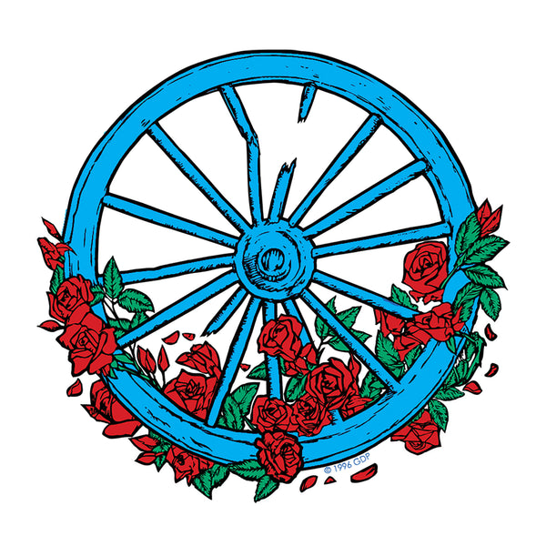 Grateful Dead Wheel and Roses Mini Sticker