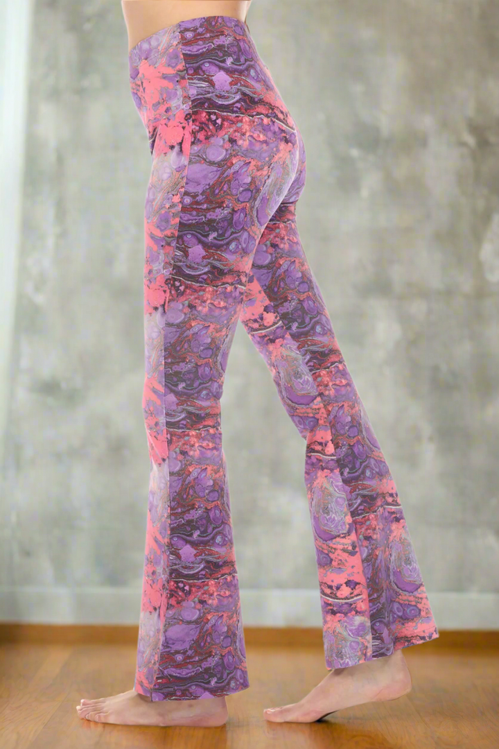 Psychedelic Marble Bell Bottom Pants