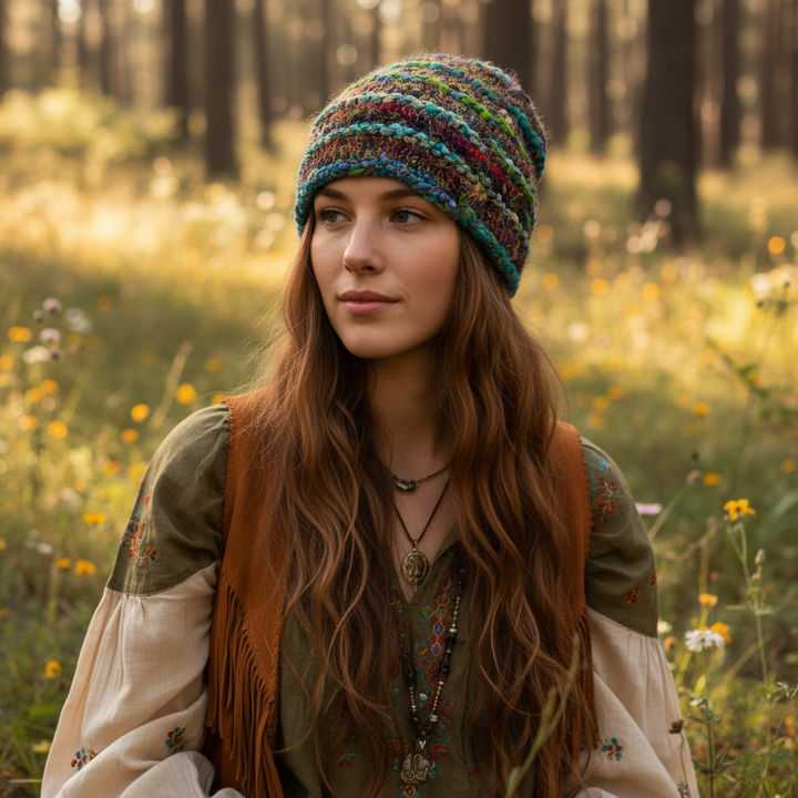 Sierra Stripe Recycled Silk Knit Hat
