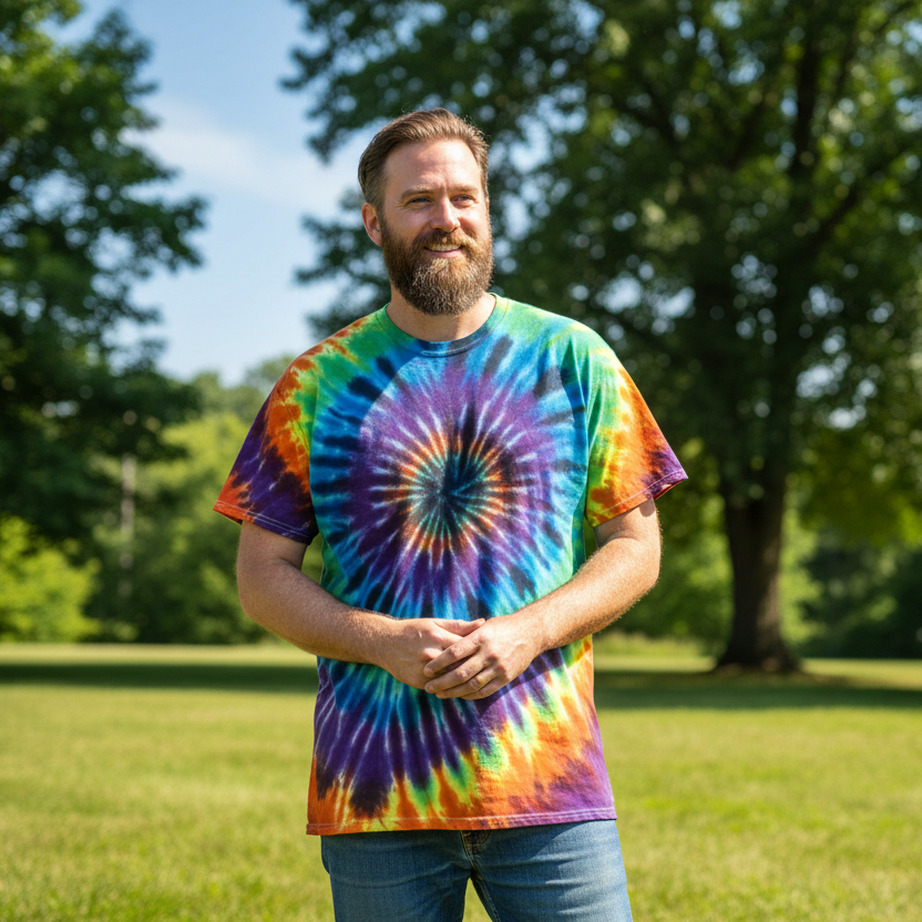 Black Rainbow Whirlpool Tie Dye T Shirt – Hippie Shop