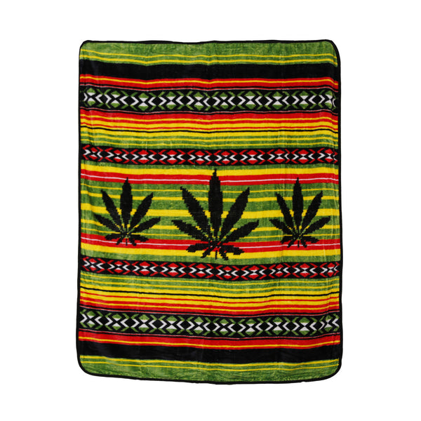 420 Leaf Fleece Throw Blanket