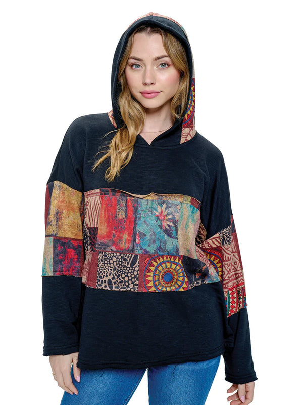 Boho Patchwork Art Hoodie