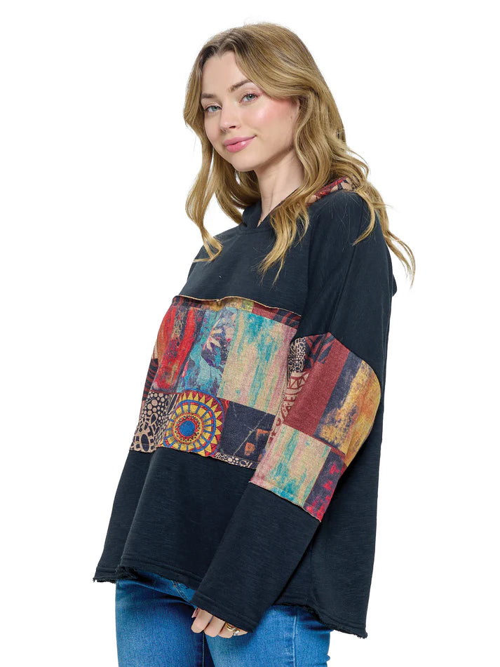 Boho Patchwork Art Hoodie