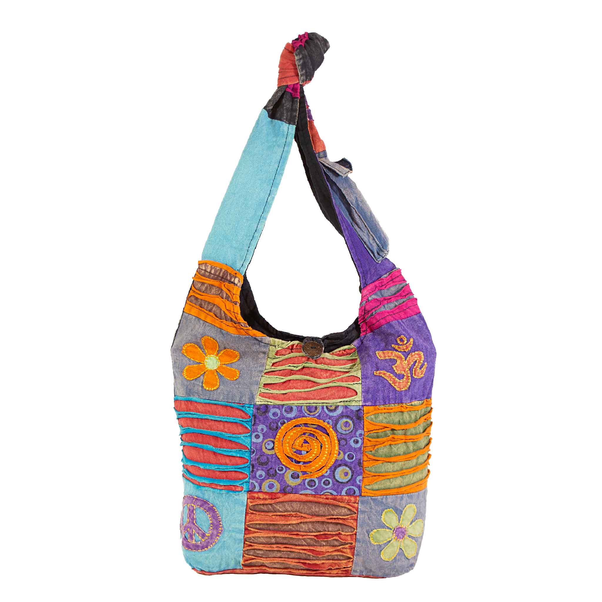 Om Peace and Flower Shoulder Bag – Hippie Shop