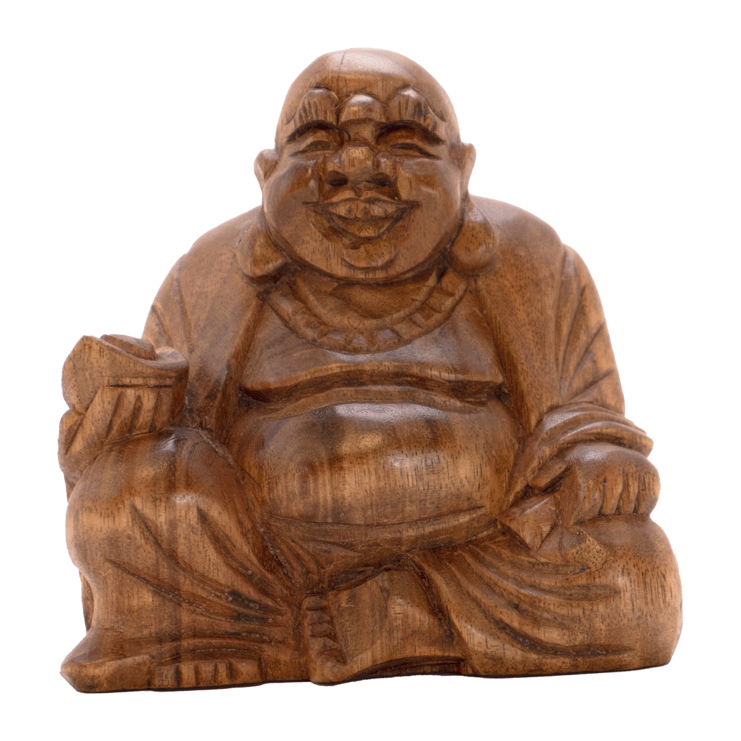 Laughing Buddha Wooden Statue – Hippie Shop