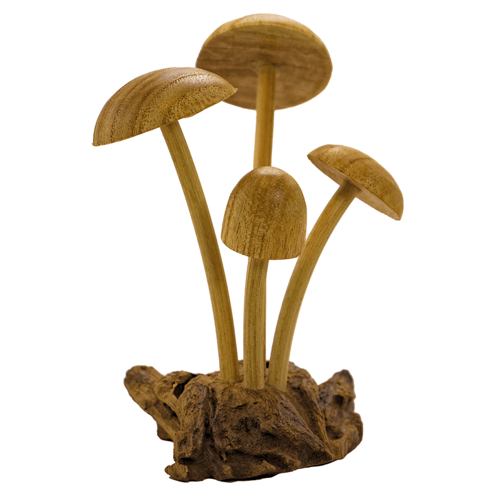 Forest Mushroom Wooden Statue side