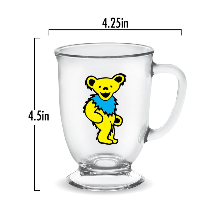 Grateful Dead Yellow Dancing Bear Glass Mug