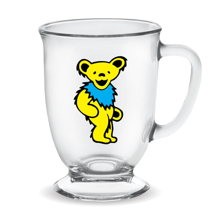 Grateful Dead Yellow Dancing Bear Glass Mug