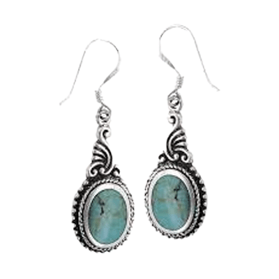 Blue Sun Turquoise and Sterling Silver Earrings – Hippie Shop