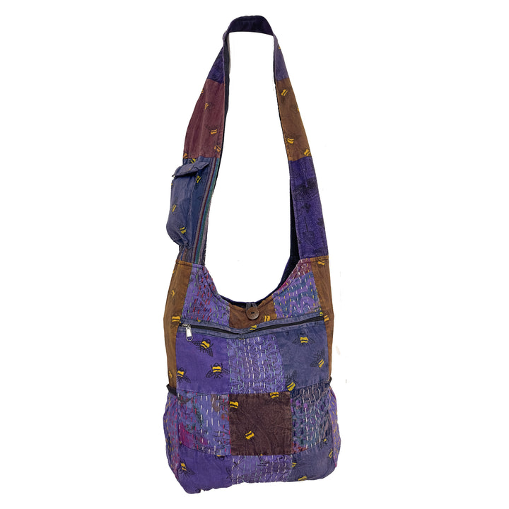 Bumble Bees and Quilted Cotton Patchwork Shoulder Bag