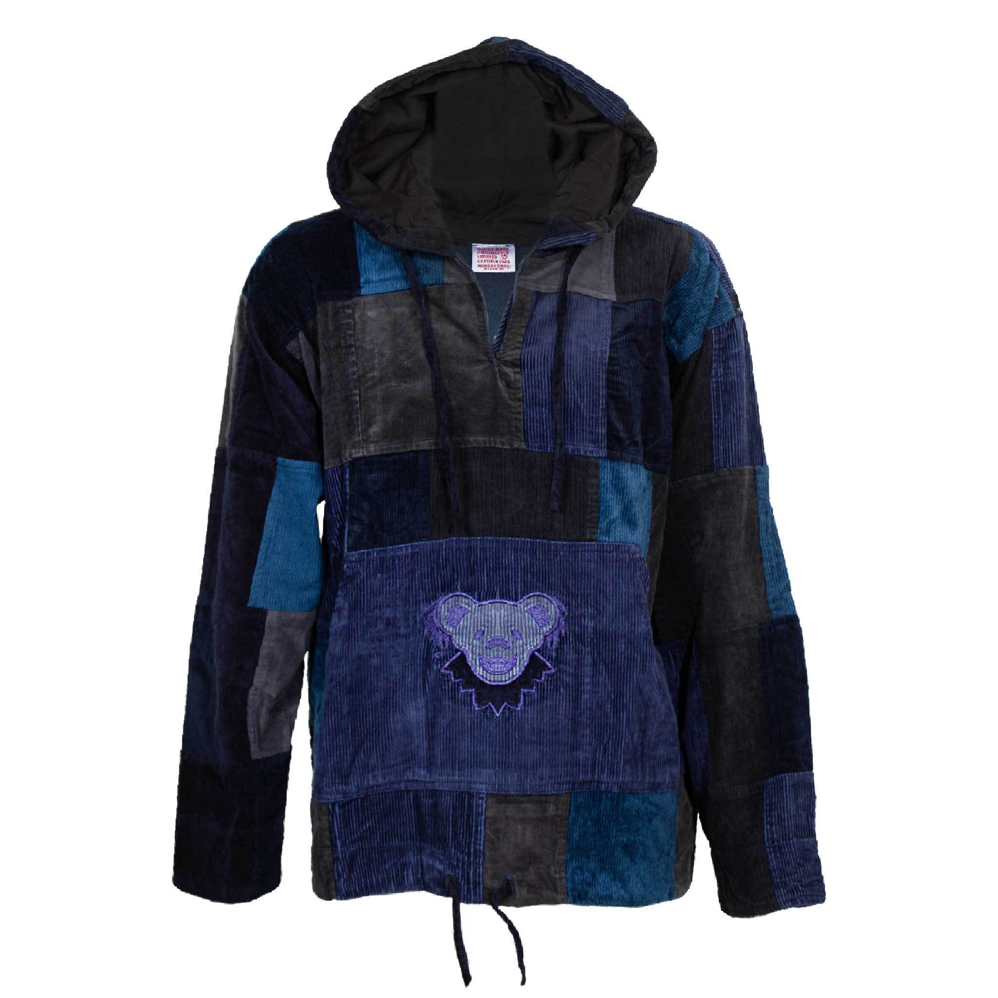 Grateful Dead Dancing Bear Patchwork Hoodie – Hippie Shop