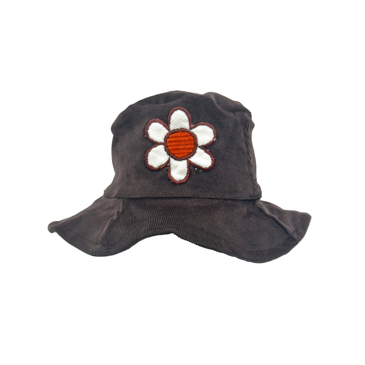 Corduroy Daisy Bucket Hat brown