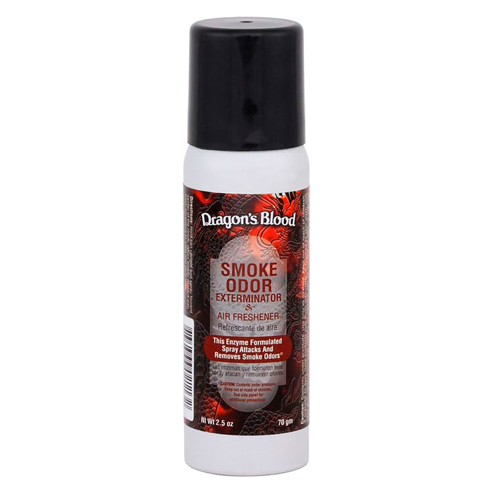 Dragon's Blood Smoke Odor Exterminator air freshener spray can on a white background