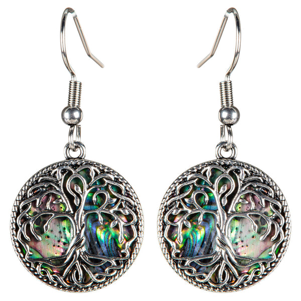 Tree of Life Abalone Shell Earrings : Hippie Shop