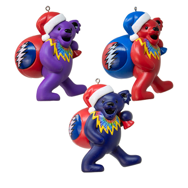 Grateful Dead Bear with Bag Ornament Set