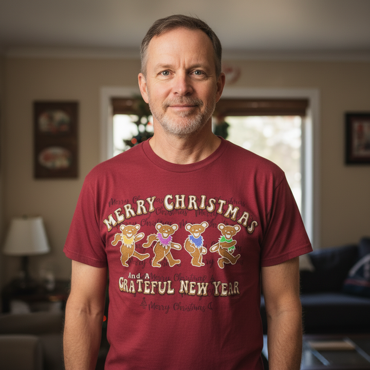 Grateful Dead Dancin' Gingerbread Bears T Shirt
 in male