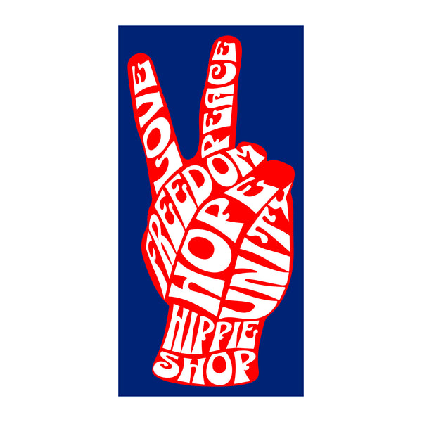 Hippie Shop 60's Peace Hand Bumper Sticker