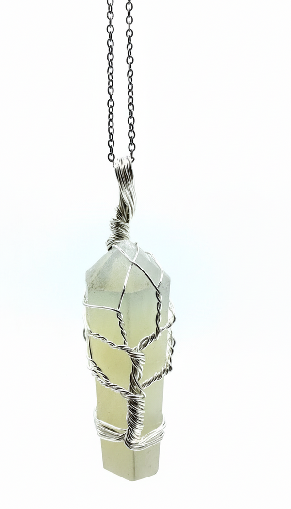 Quartz Crystal Wire Wrap Necklace