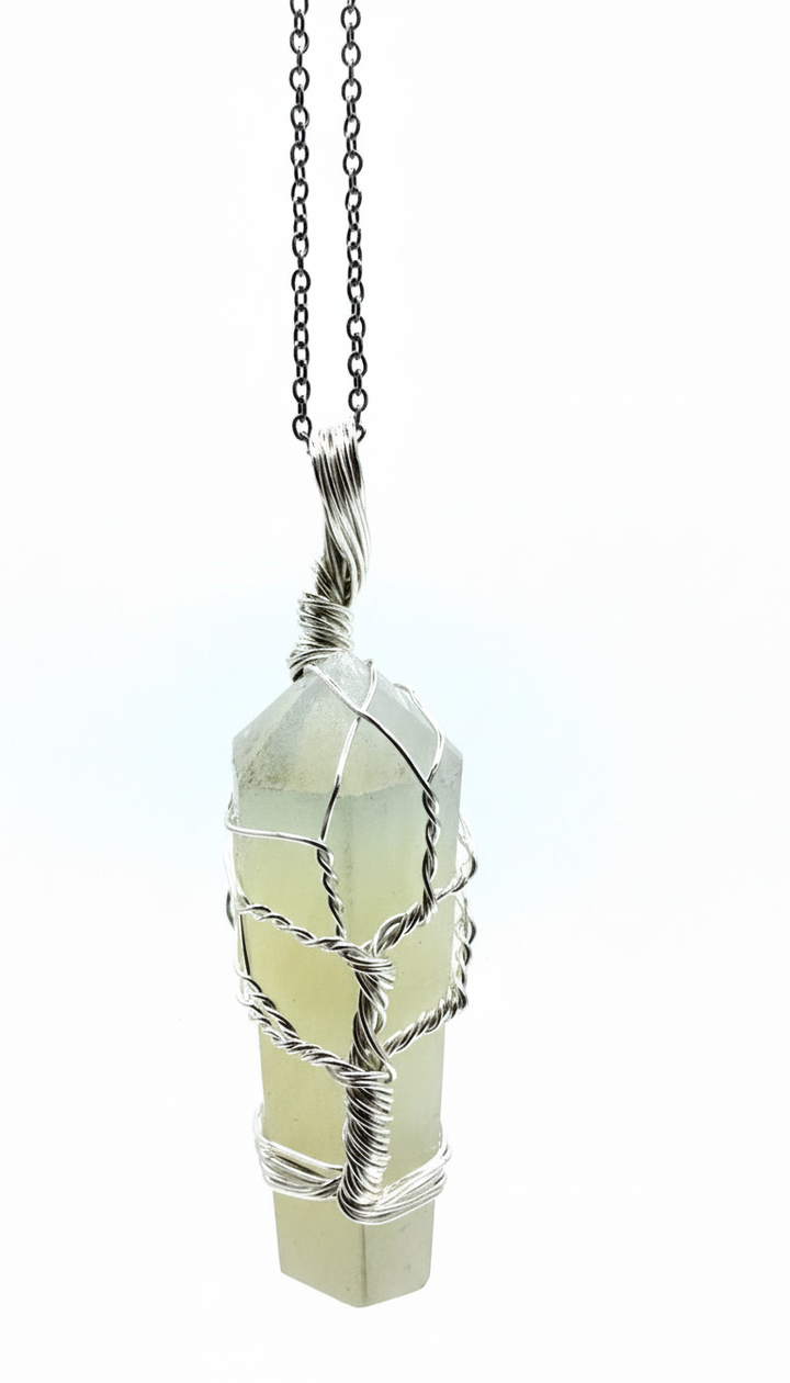 Quartz Crystal Wire Wrap Necklace