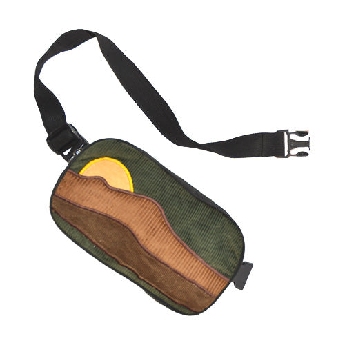 Mountain Embroidered Corduroy Belt Bag