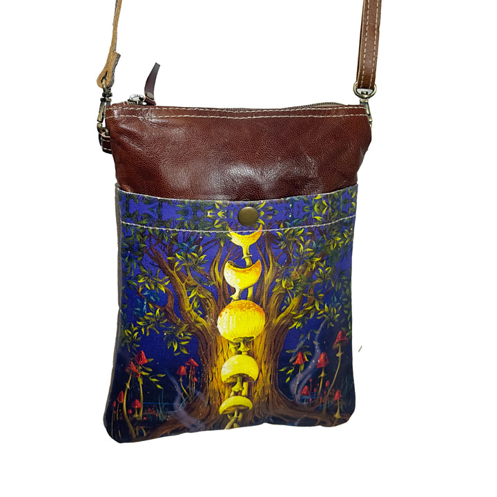 Mystic Moon Mushroom Crossbody Bag