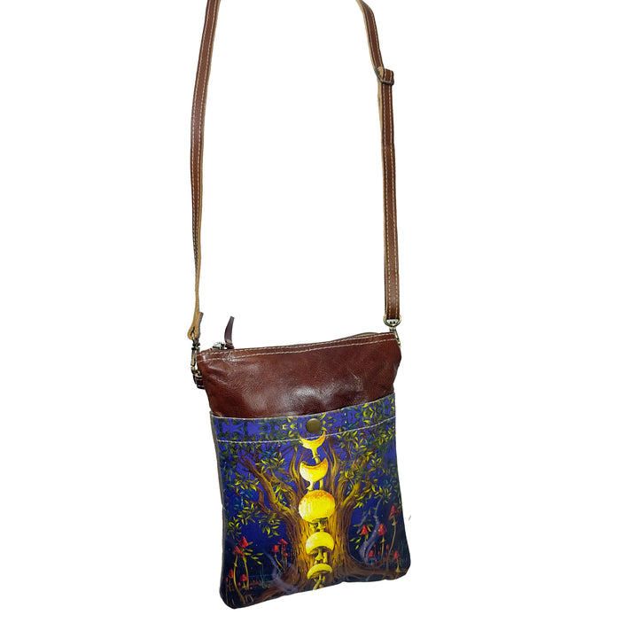 Mystic Moon Mushroom Crossbody Bag