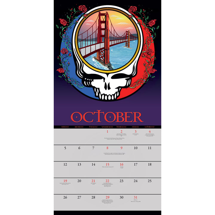 Grateful Dead 2025 Wall Calendar oct