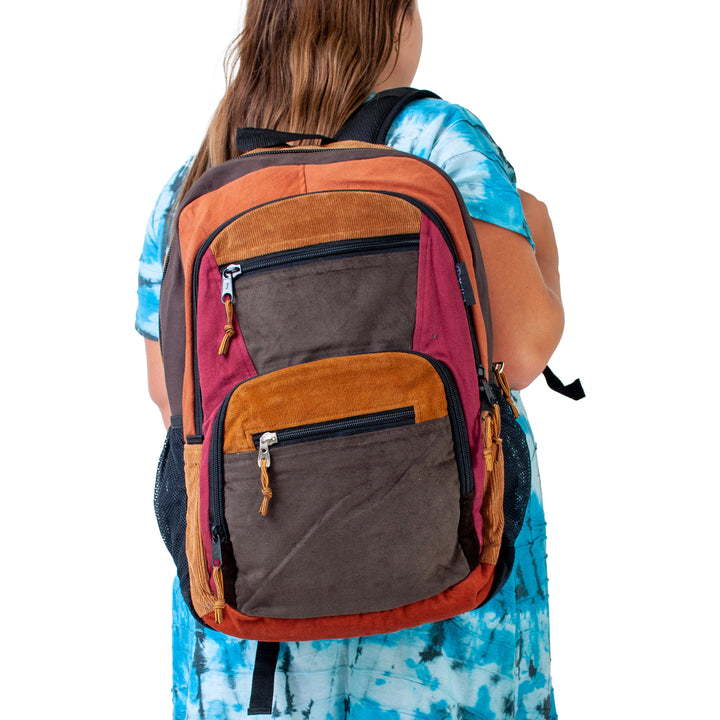 Patchwork Corduroy Backpack