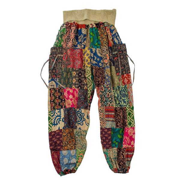 Patchwork Cotton Plus Harem Pants