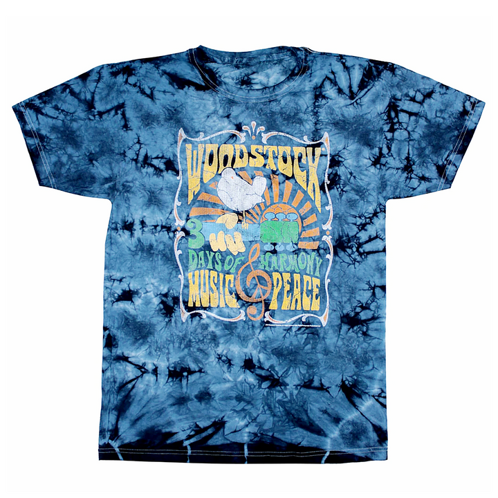 Peace, Love, Woodstock Tie Dye T Shirt