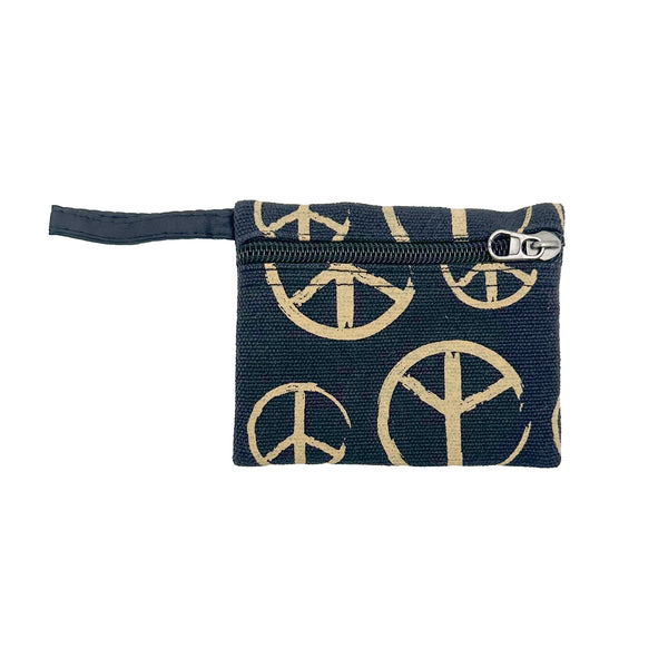 Peace Print Coin Purse BLACK