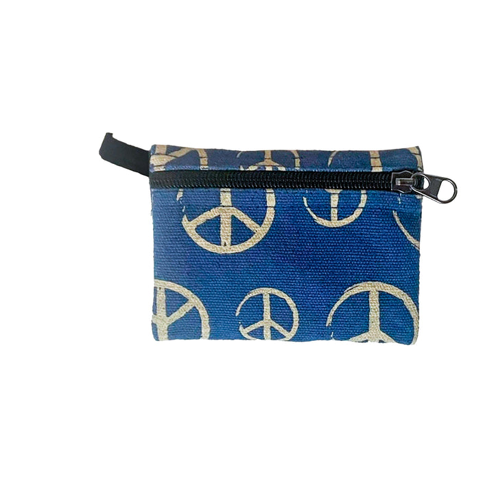 Peace Print Coin Purse Blue