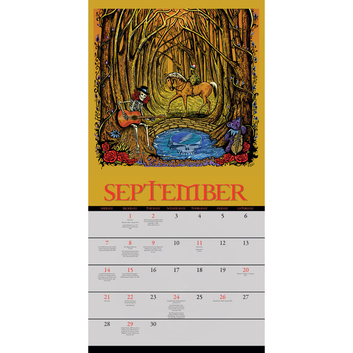 Grateful Dead 2025 Wall Calendar sep