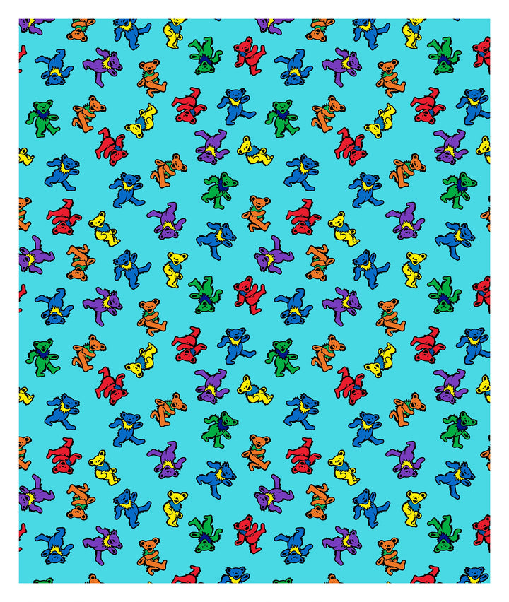 Grateful Dead Dancing Bears All Over Fleece Blanket
