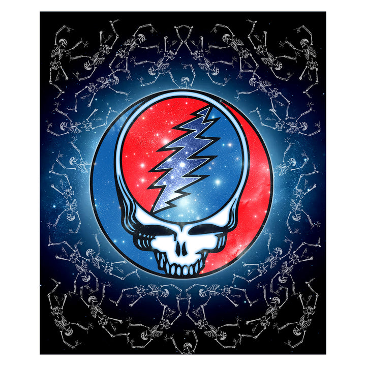 Grateful Dead Steal Your Face Galaxy Fleece Blanket