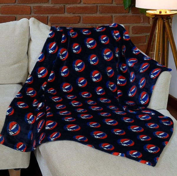 Grateful Dead Steal Your Face All Over Fleece Blanket