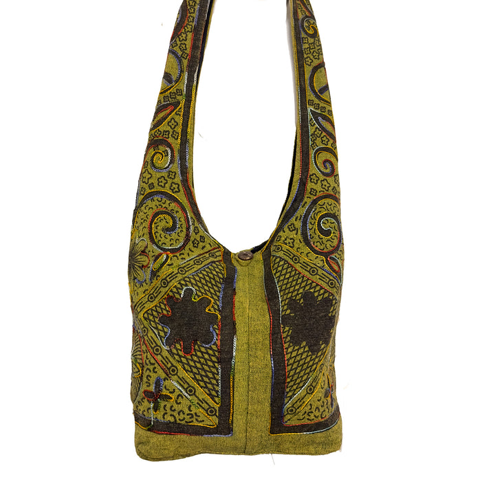 Stone Flowers Boho Shoulder Bag