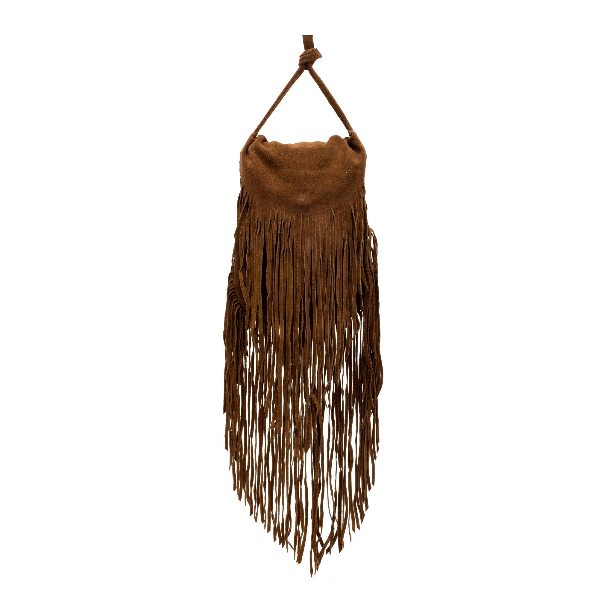 Sweet Perspective Faux Leather Fringe Purse in Maple