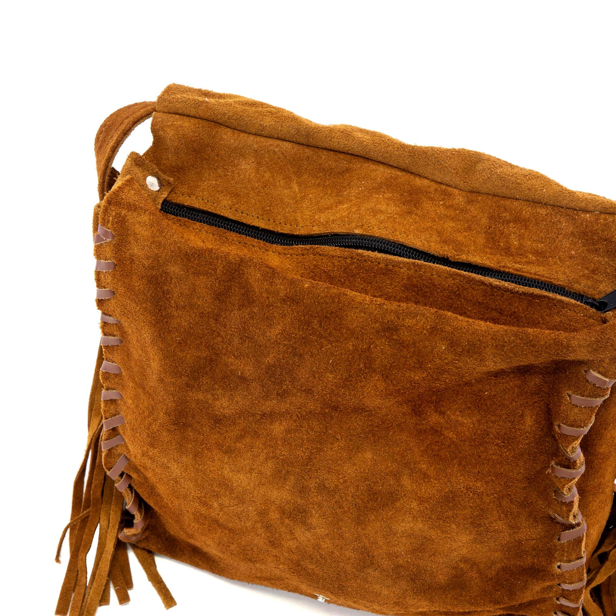 Feather Fringe Leather Shoulder Bag | Hippie Shop